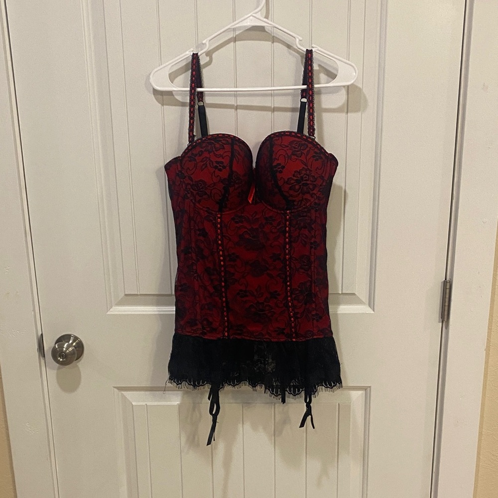 Brand New Red and Black Lace Bustier Top